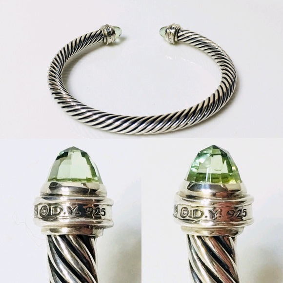 David Yurman Prasiolite Diamond Cuff Bracelet - Picture 6 of 9